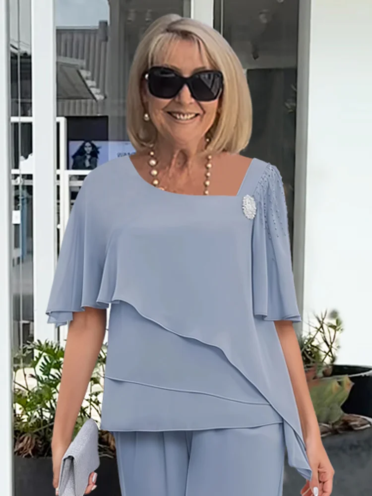 Thalia | Elegant Navy Two-Piece Office Attire For Women