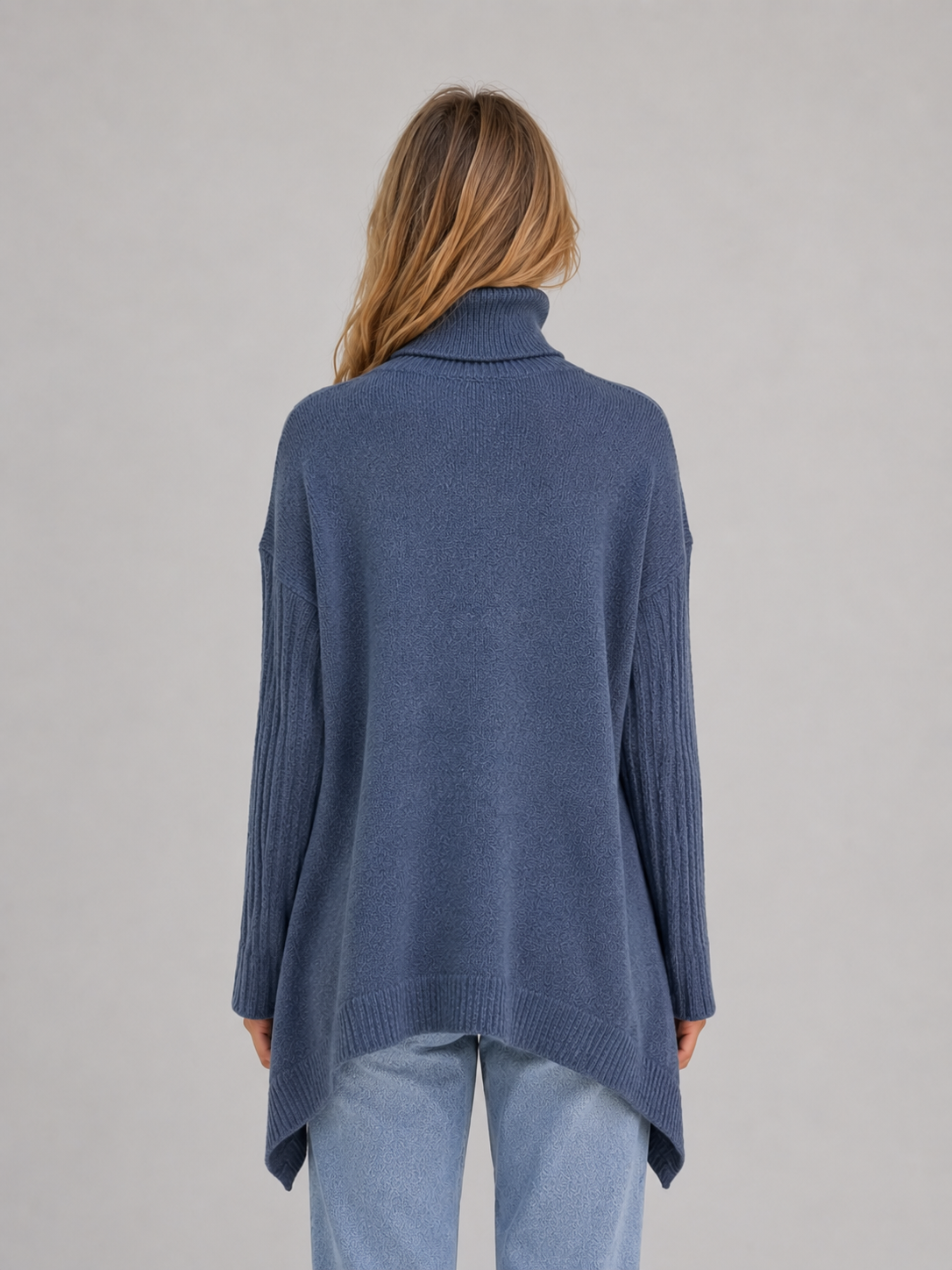 Xanthe | White Oversized Roll Neck Jumper Sweater Longline