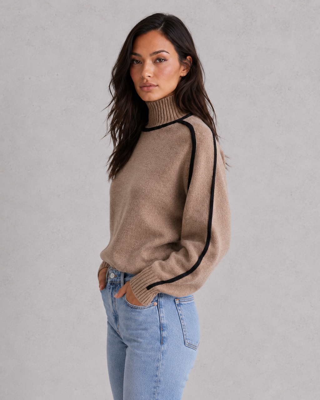 Xanthe | Cashmere Wool Roll Neck Jumper