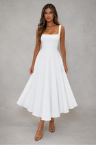 Pascale | Office Attire For Women Square Neck Midi Dress
