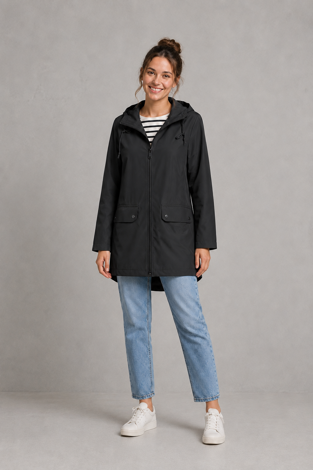 Rosaline | Waterproof Long Hooded Rain Coat for Winter