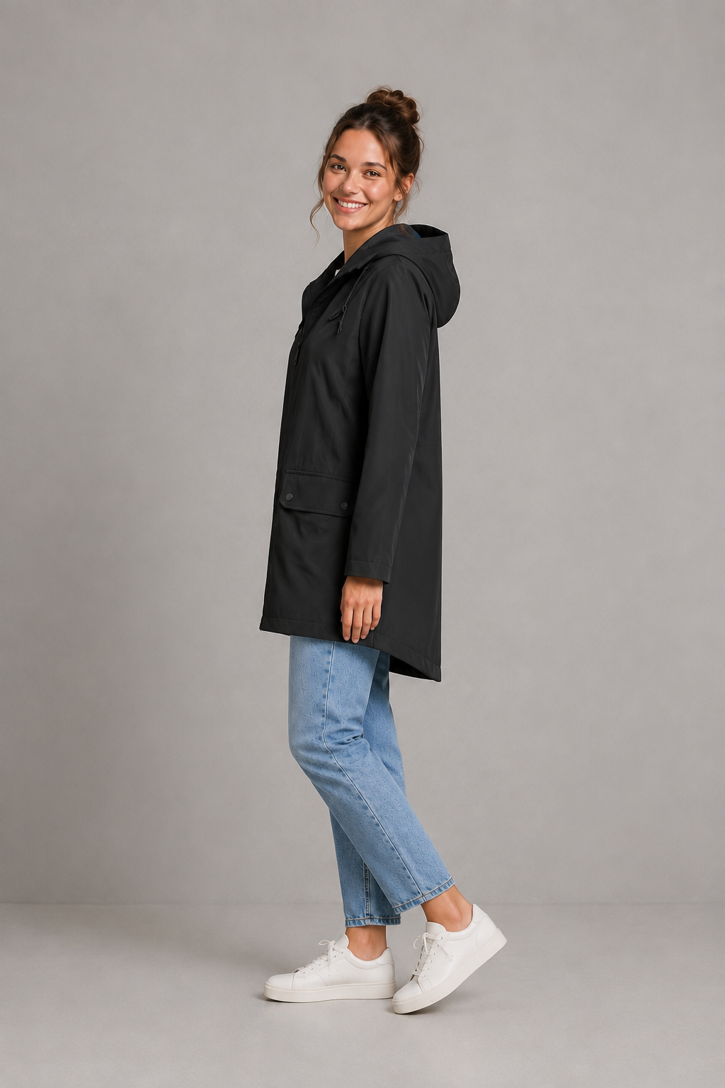 Rosaline | Waterproof Long Hooded Rain Coat for Winter