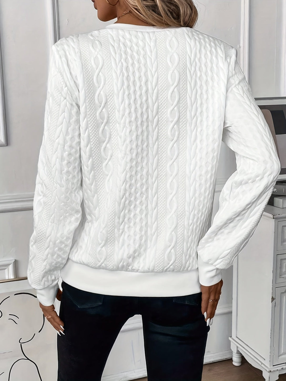 Hermione | Cable Knit Half Zip Chunky Knitted Sweater