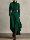 Adeline | Asymmetric Drape Turtleneck Maxi Dress For Evening