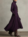 Adeline | Asymmetric Drape Turtleneck Maxi Dress For Evening