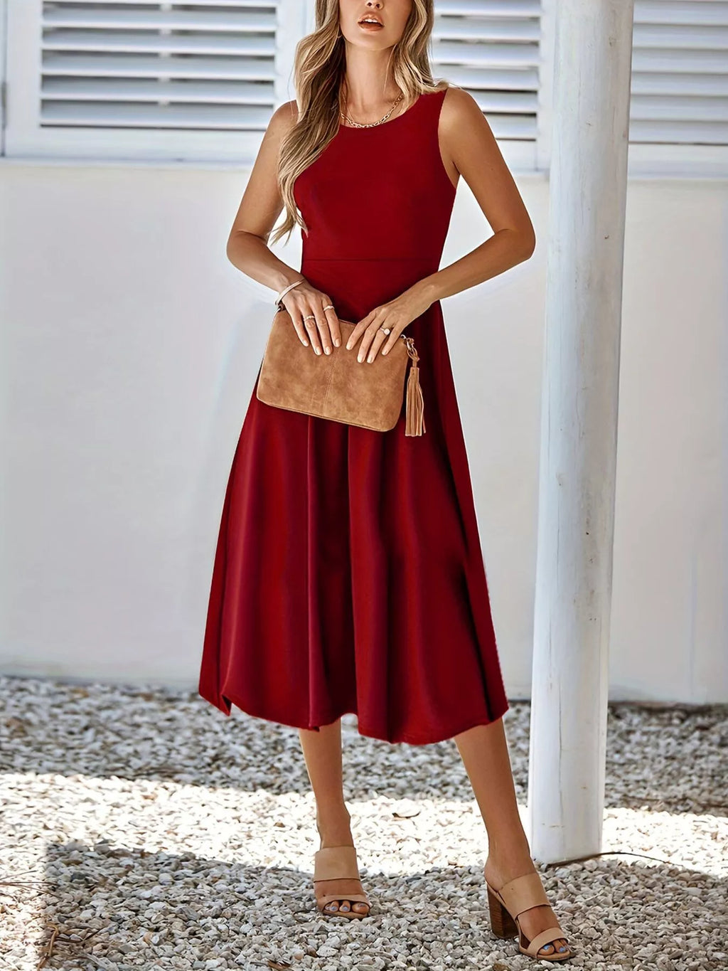 Liliana | Long Sleeve Midi Dress Classic A-Line Silhouette