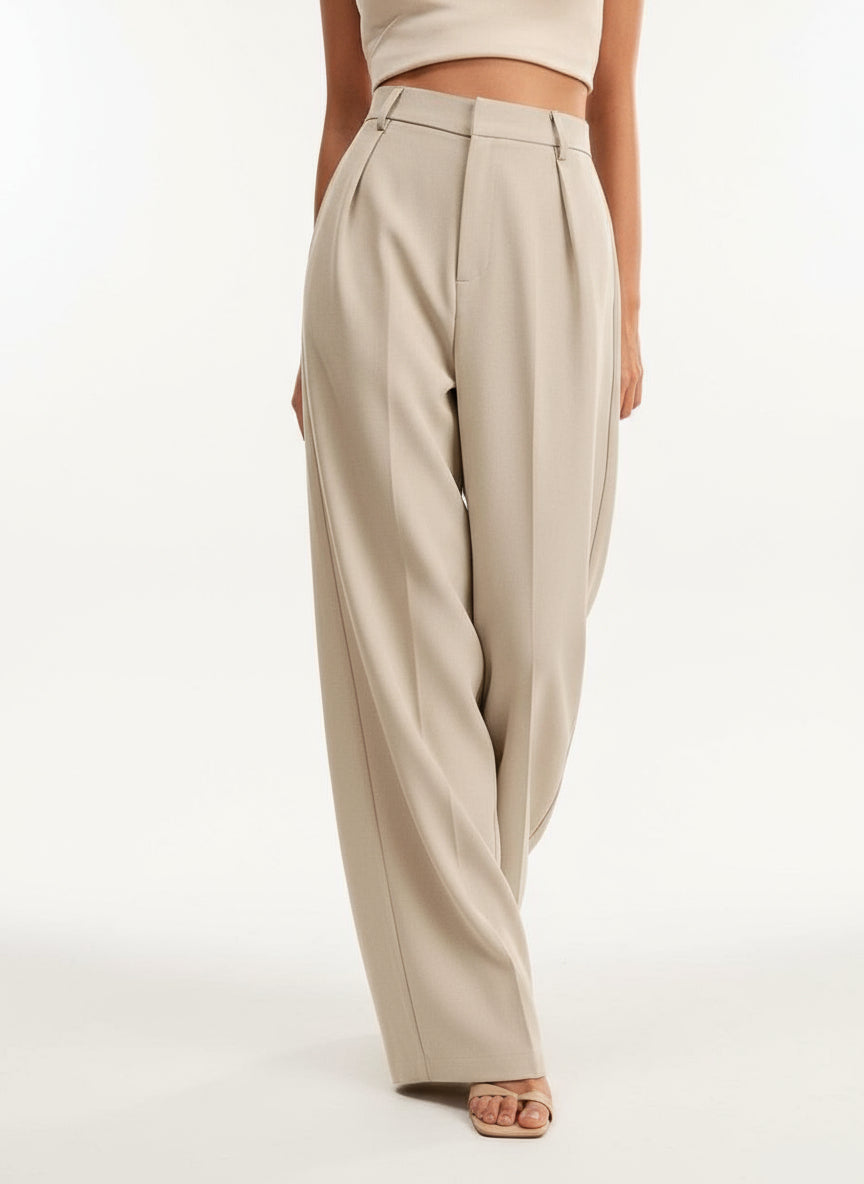 Coralie | High Waisted Wide Leg Tailored Trousers for Women