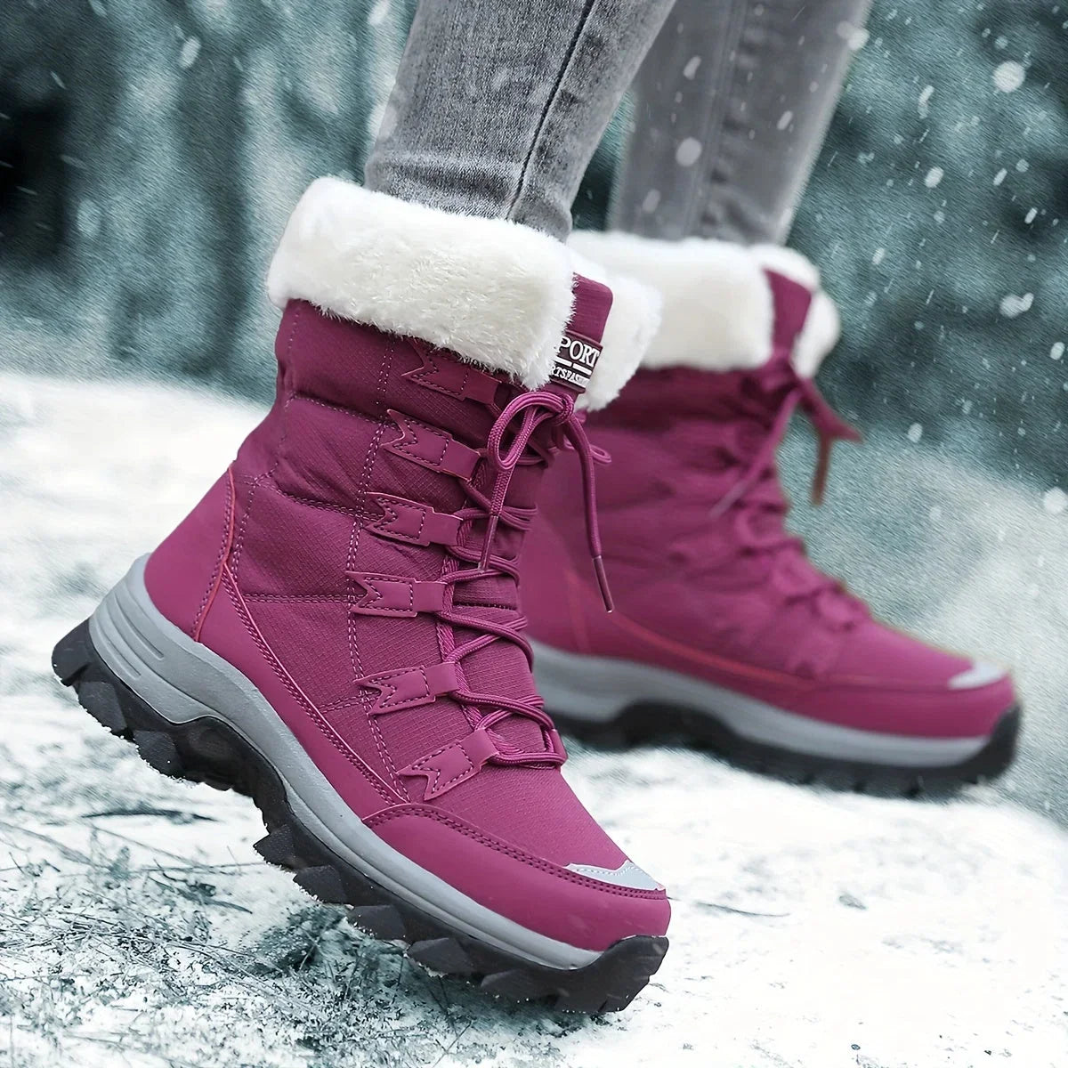 Theodora | Warm Faux Fur Winter Snow Boots