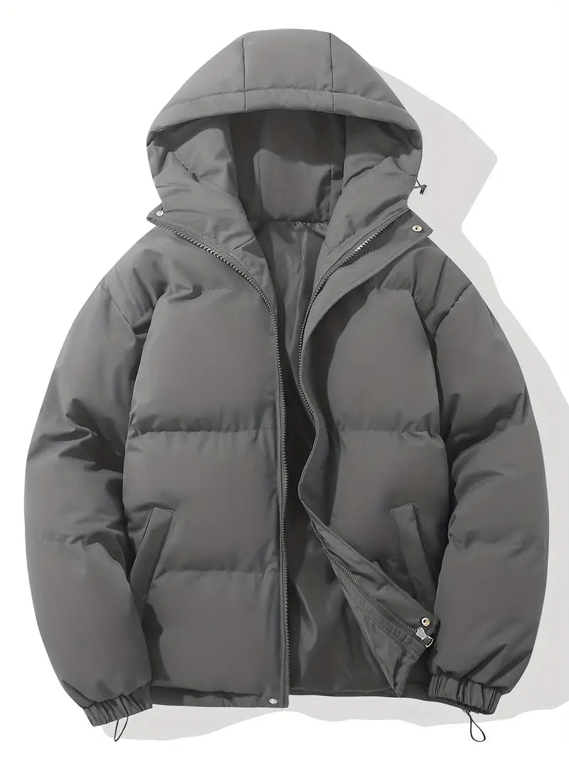 Anouk | Oversized Hooded Fur Hood Puffer Jacket Coat — Dark Grey
