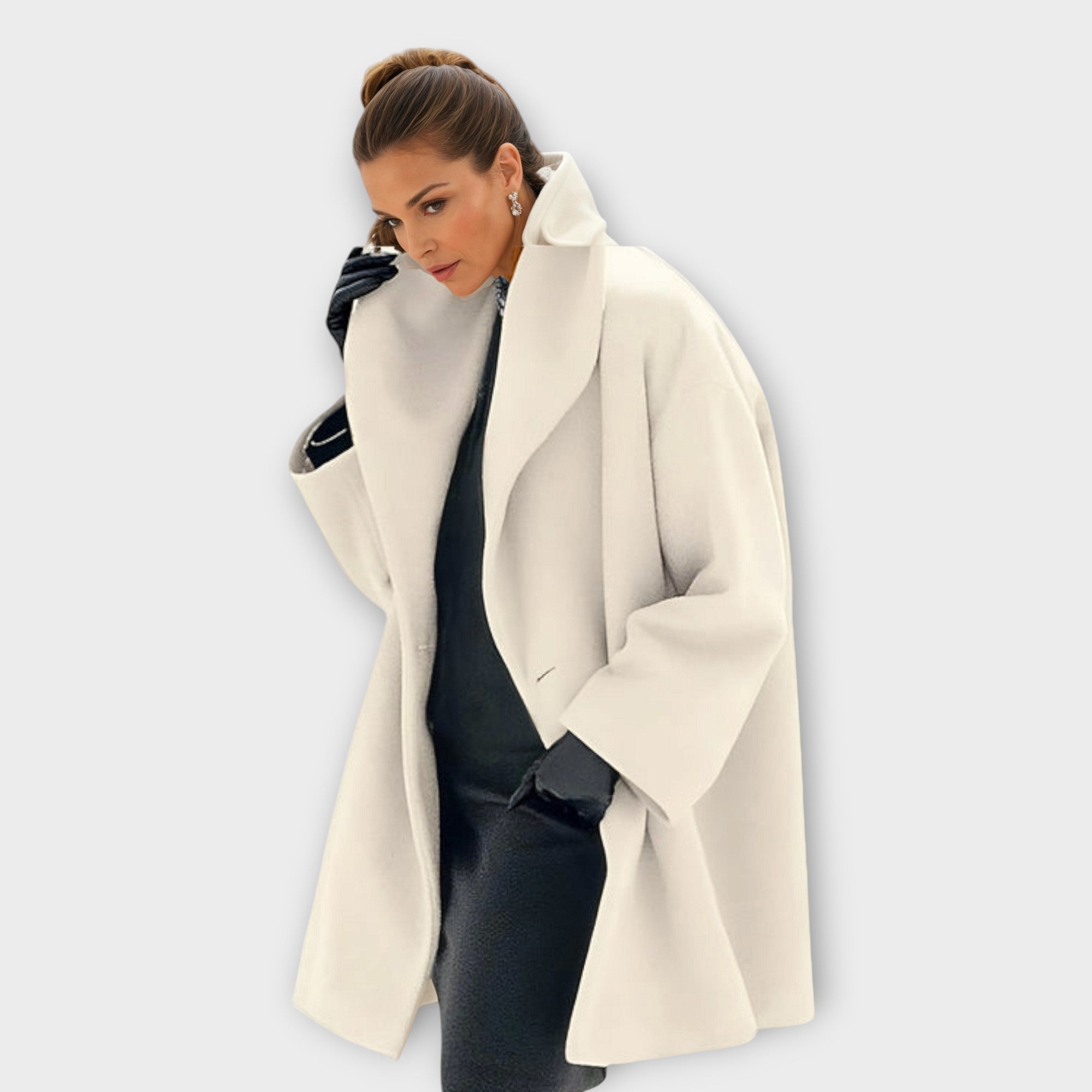 Francesca | Long Oversized Winter Coat Plus Size Jackets Women — White