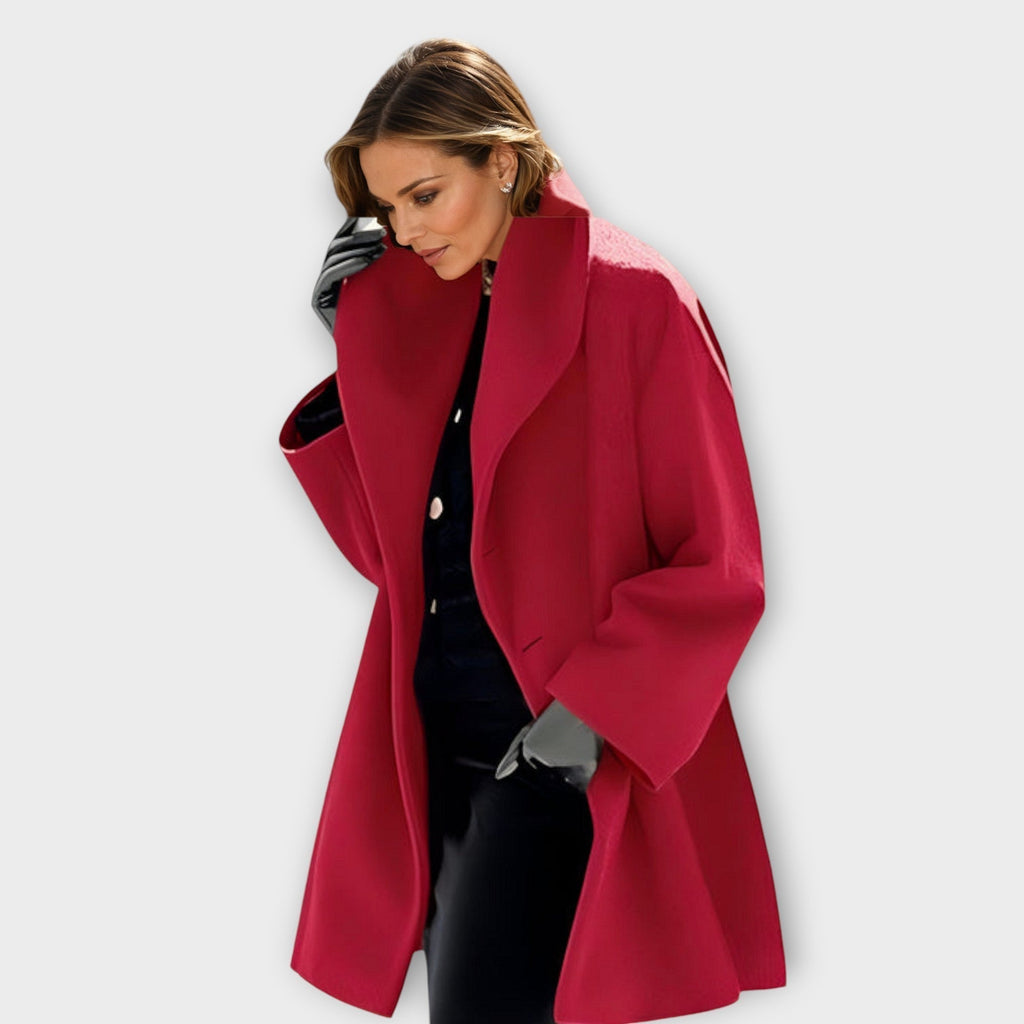 Francesca | Long Oversized Winter Coat Plus Size Jackets Women — Red