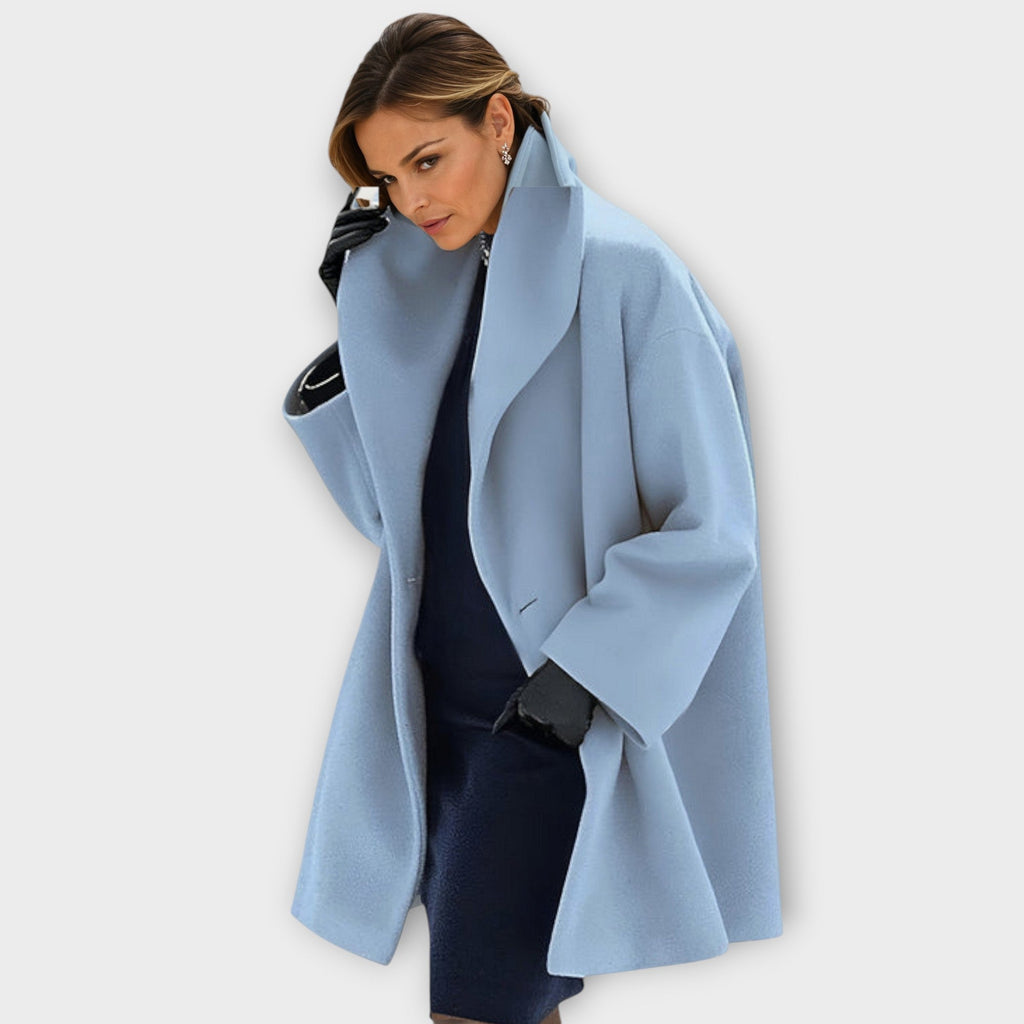 Francesca | Long Oversized Winter Coat Plus Size Jackets Women — Blue