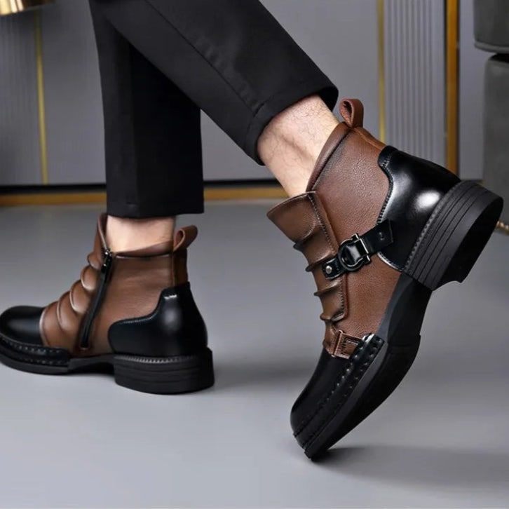 Beatrix | Black Strappy Closed Toe Ankle Strap Heels
