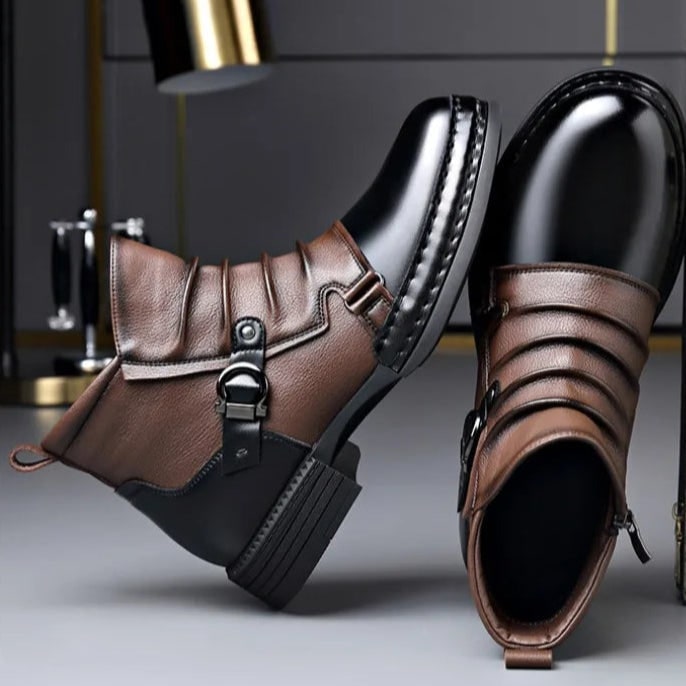 Beatrix | Black Strappy Closed Toe Ankle Strap Heels