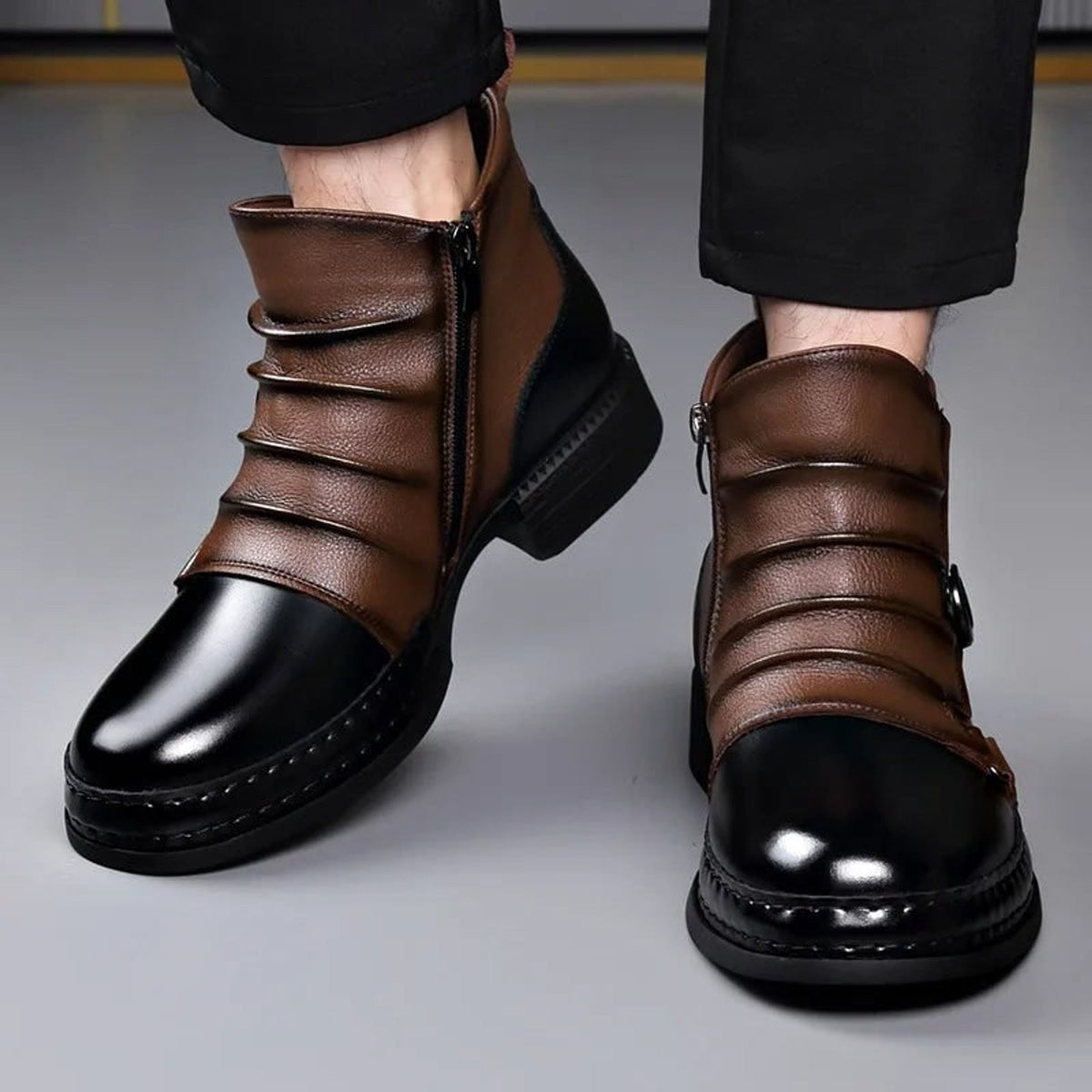Beatrix | Black Strappy Closed Toe Ankle Strap Heels