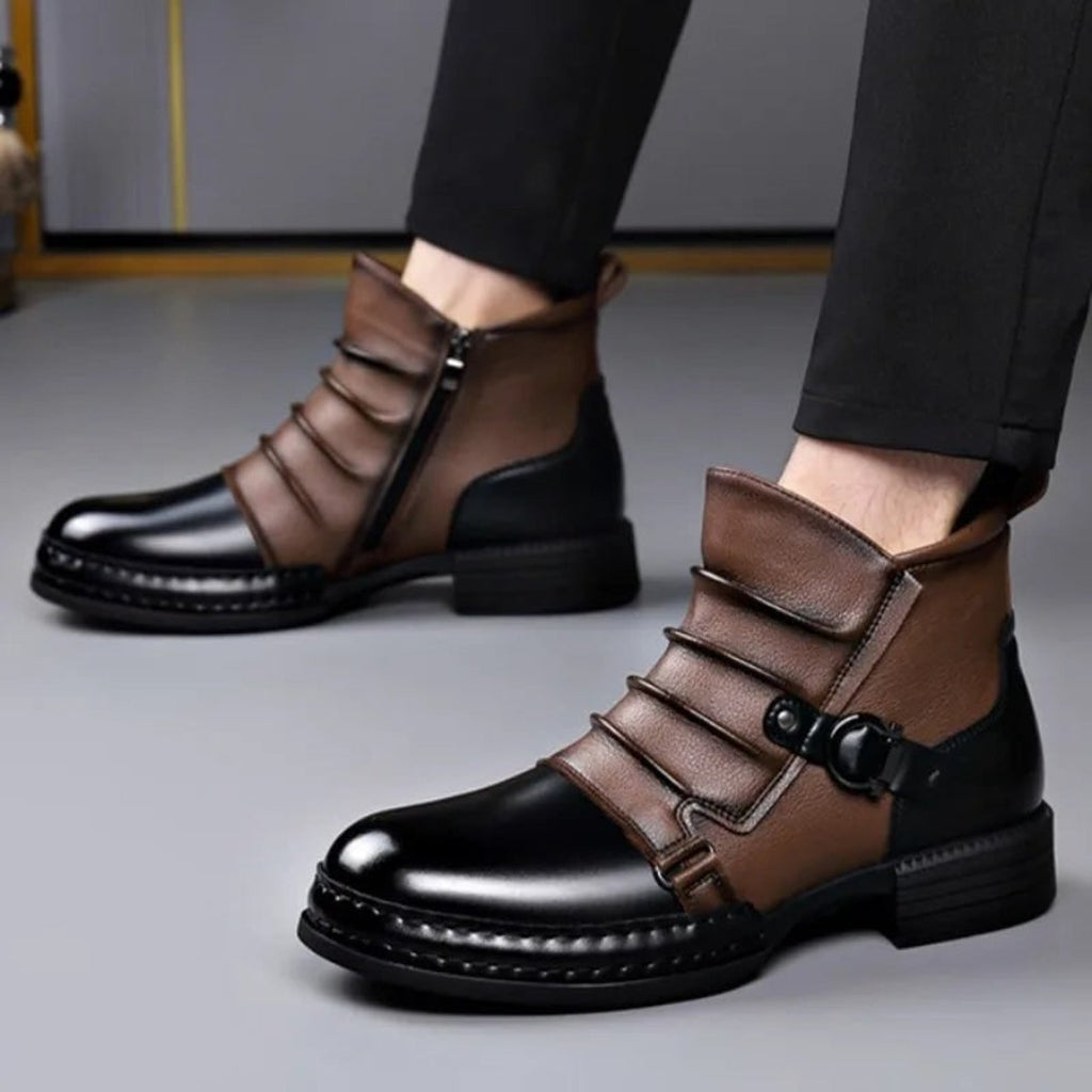 Beatrix | Black Strappy Closed Toe Ankle Strap Heels