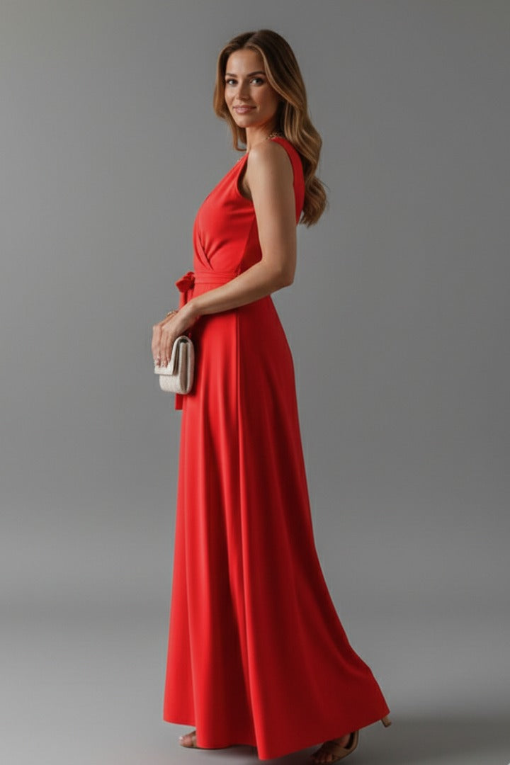Eloise | Satin Wrap Winter Wedding Guest Dresses Maxi