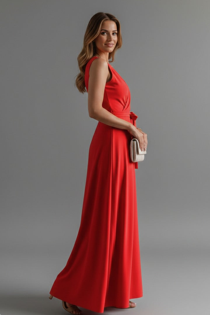 Eloise | Satin Wrap Winter Wedding Guest Dresses Maxi