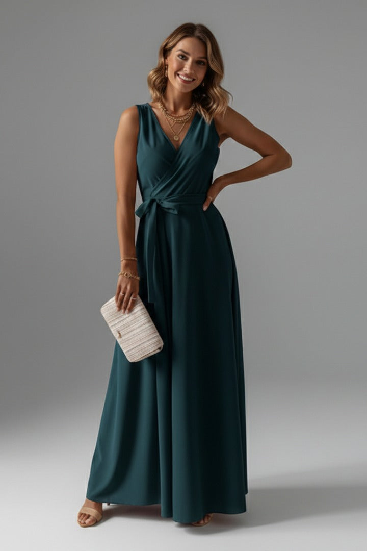 Eloise | Satin Wrap Winter Wedding Guest Dresses Maxi