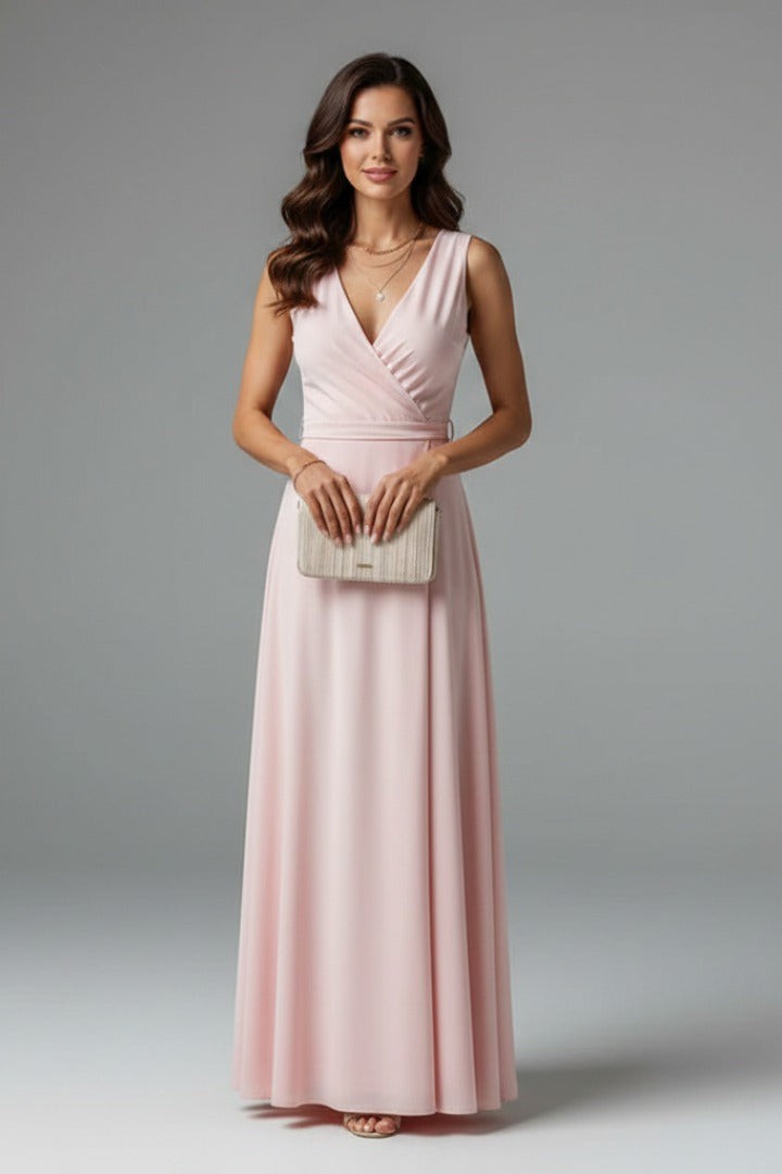 Eloise | Satin Wrap Winter Wedding Guest Dresses Maxi