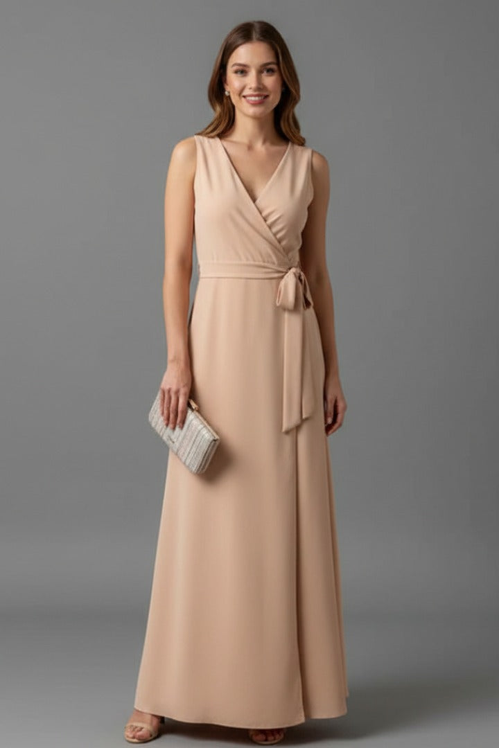 Eloise | Satin Wrap Winter Wedding Guest Dresses Maxi