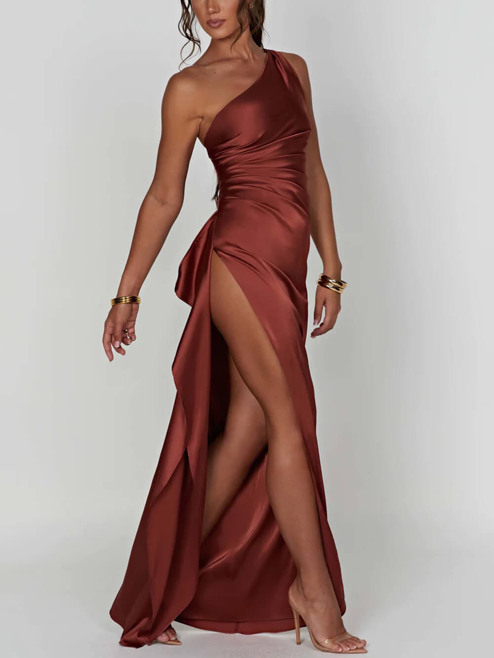 Honorine | Satin Slip Dress Maxi Elegant Wedding Guest