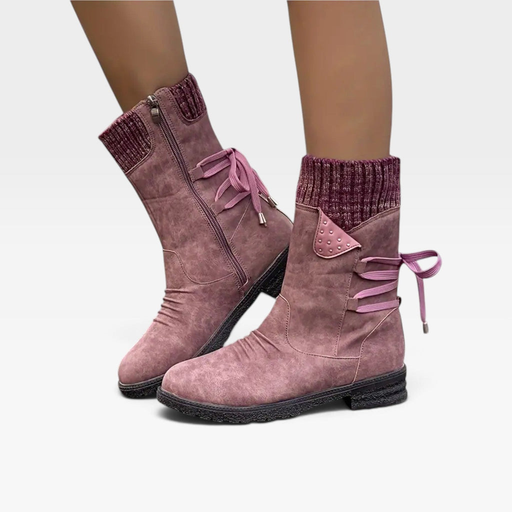 Dominique | Warm Fur Lined Winter Boots — Pink
