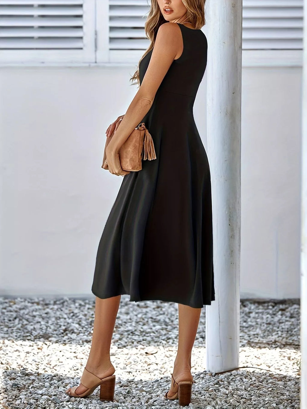 Liliana | Long Sleeve Midi Dress Classic A-Line Silhouette