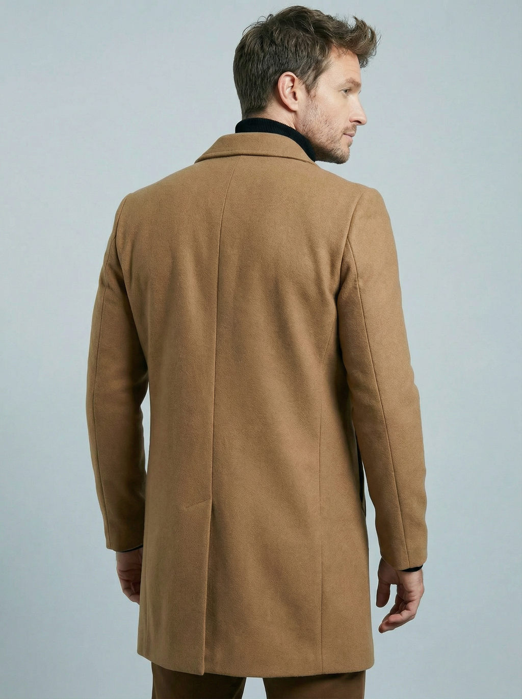 Edmund | Long Formal Wool Winter Coat Brown Overcoat