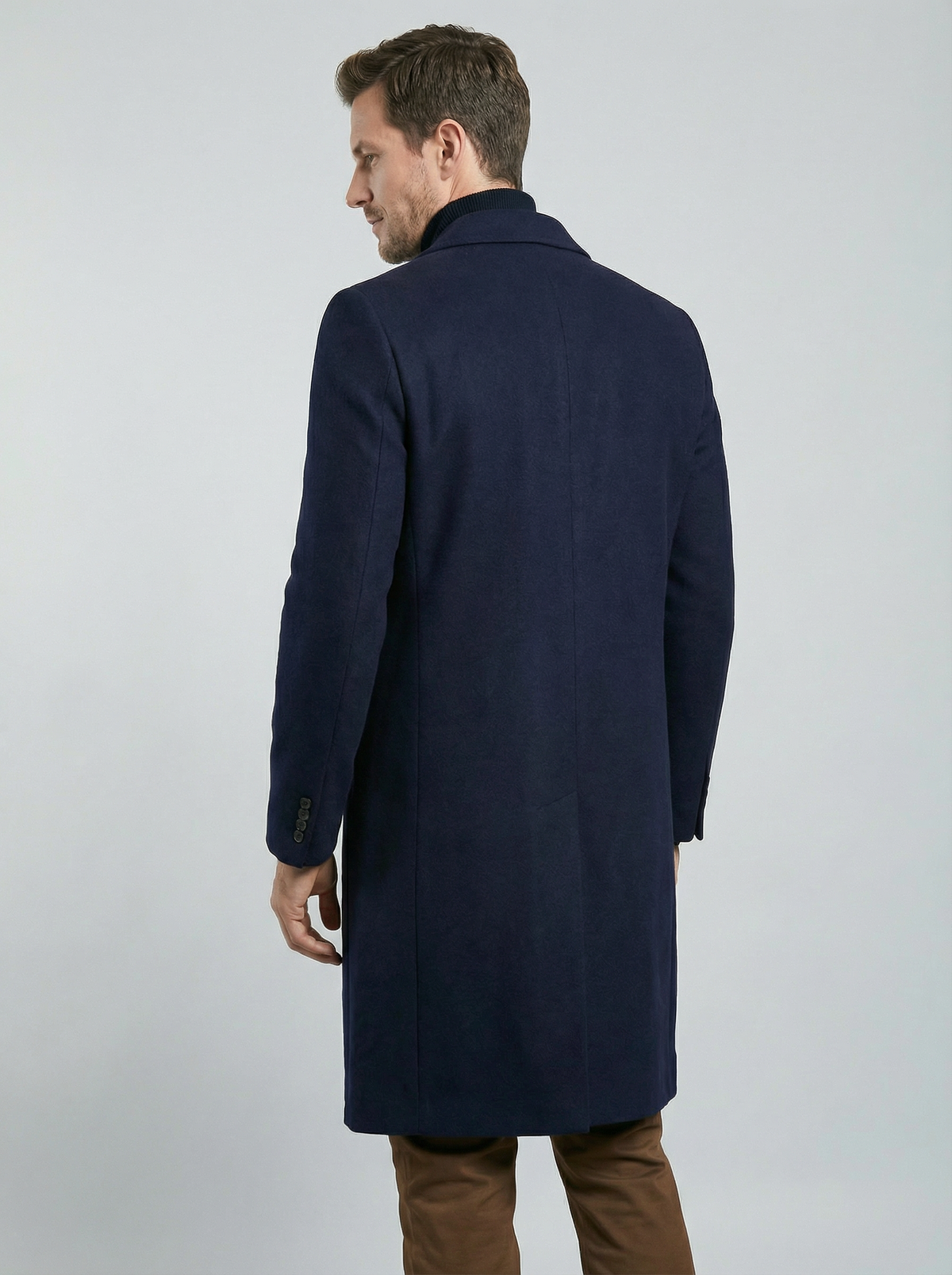 Edmund | Long Formal Wool Winter Coat Brown Overcoat