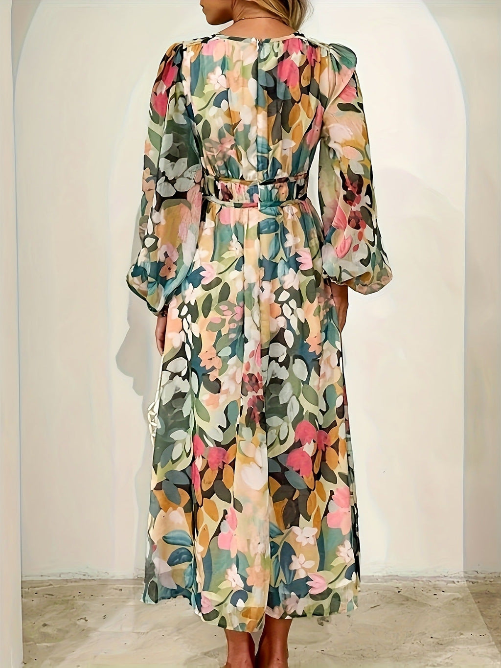 Georgiana | Floral Bridesmaid Dresses Long Sleeve Midi