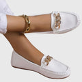 Romilly | Gold Chain Heeled Loafers for Work & Weekend