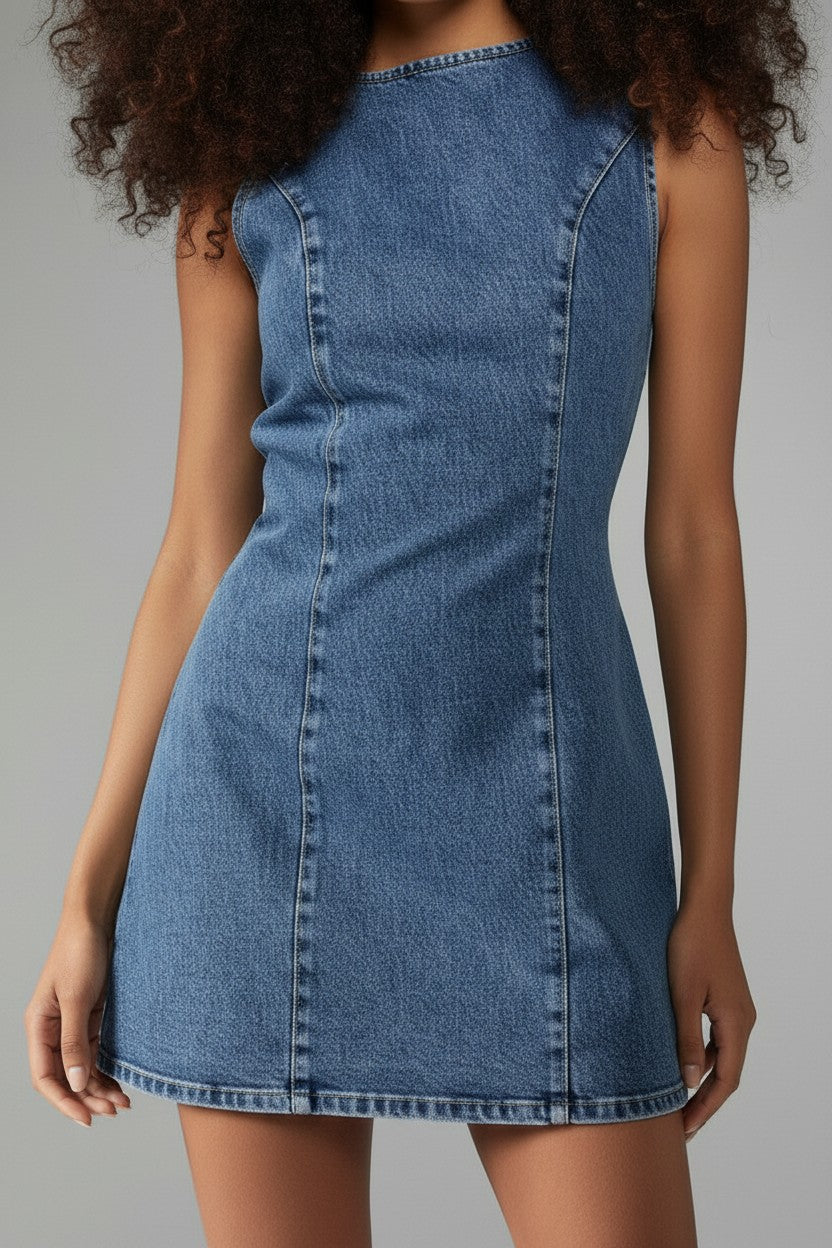 Felicity | Women Denim Bodycon Mini Dress Sleeveless