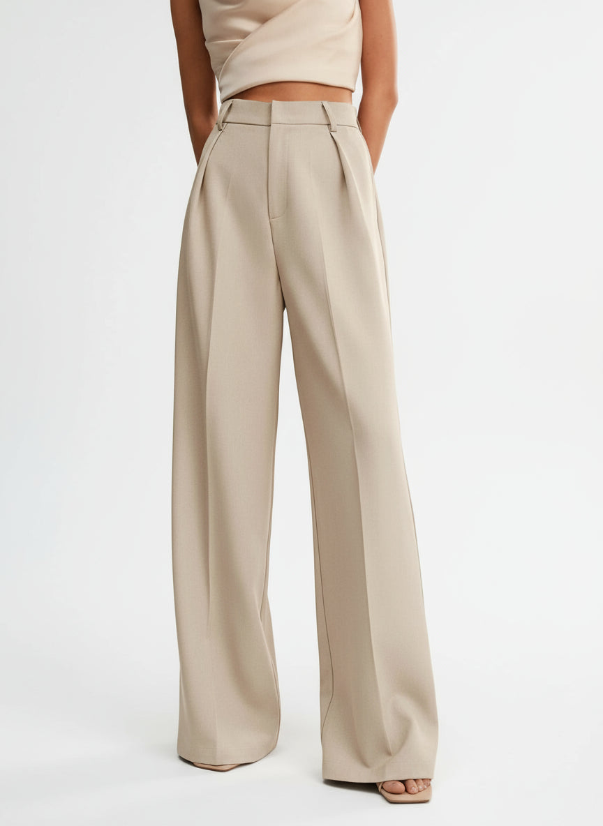 Coralie | High Waisted Wide Leg Tailored Trousers for Women