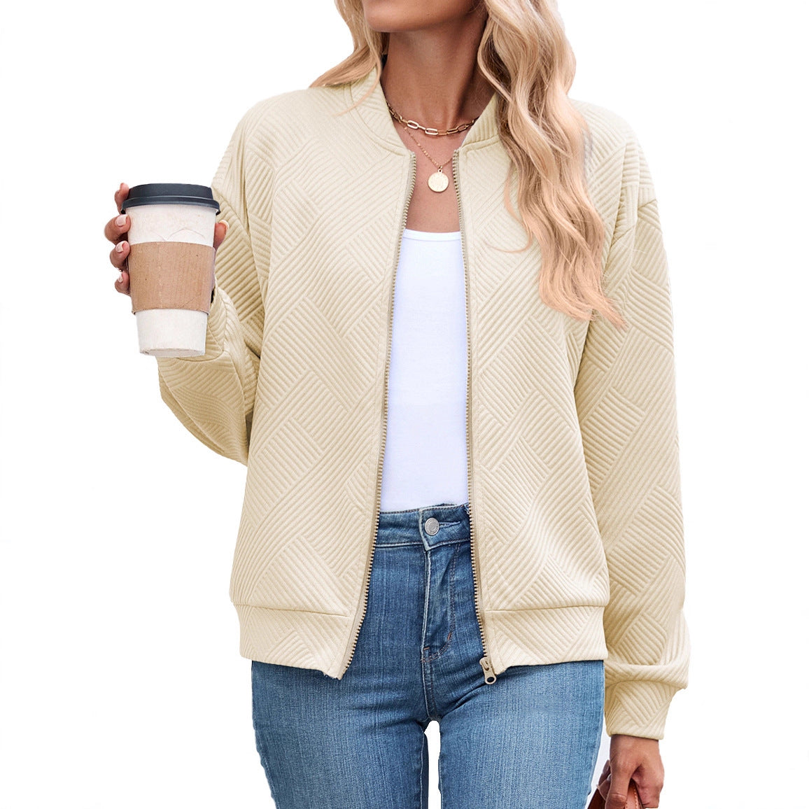 Clemence | Cropped Brown Quilted Leather Puffer Bomber Jacket