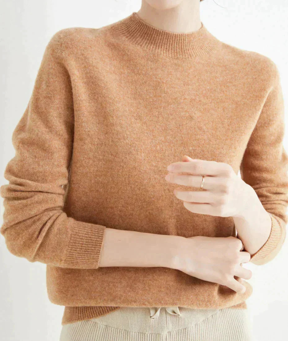 Quintessa | Cream Cashmere Wool Sweater Jumper — Light Brown
