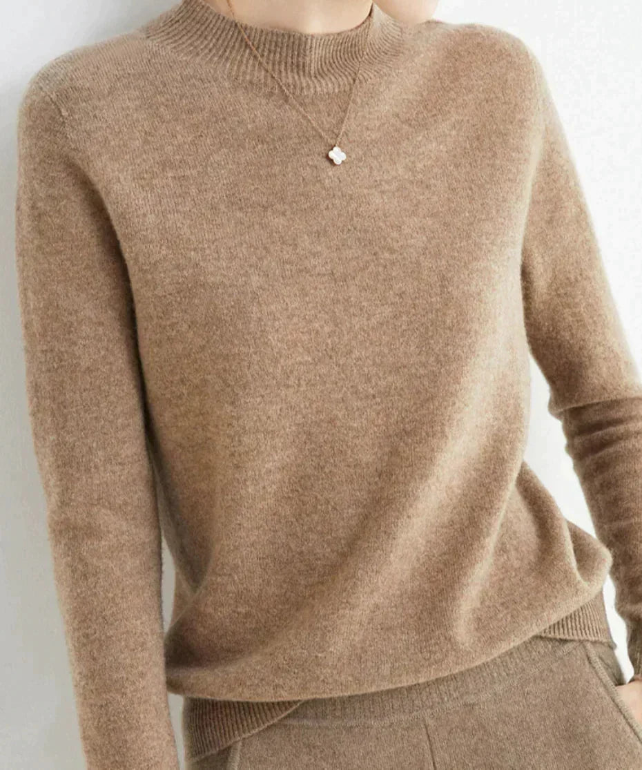 Quintessa | Cream Cashmere Wool Sweater Jumper — Brown