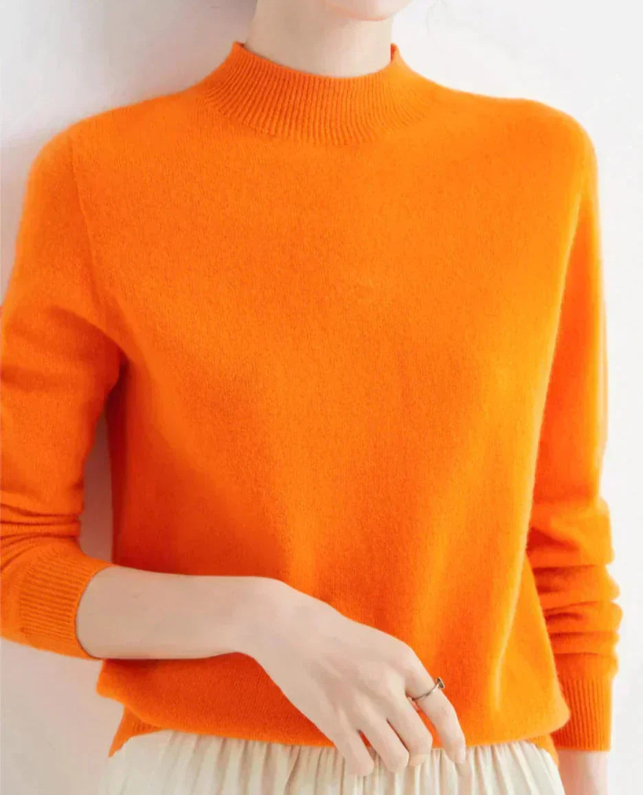 Quintessa | Cream Cashmere Wool Sweater Jumper — Orange