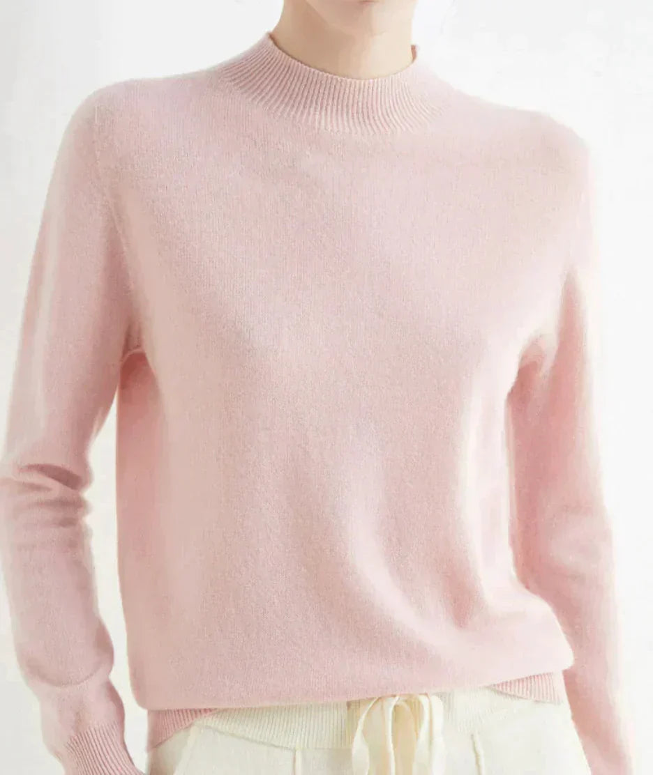 Quintessa | Cream Cashmere Wool Sweater Jumper — Pink
