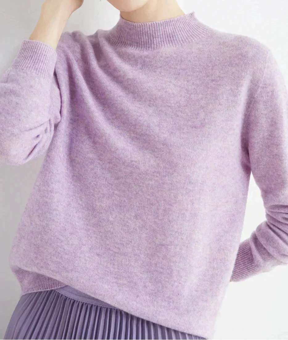 Quintessa | Cream Cashmere Wool Sweater Jumper — Light Purple
