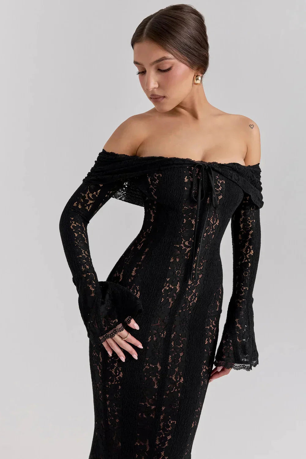 Giselle | Off Shoulder Lace Evening Maxi Dresses For Women