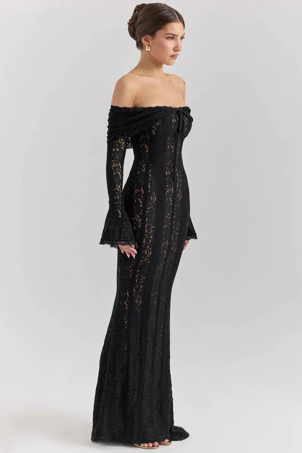 Giselle | Off Shoulder Lace Evening Maxi Dresses For Women