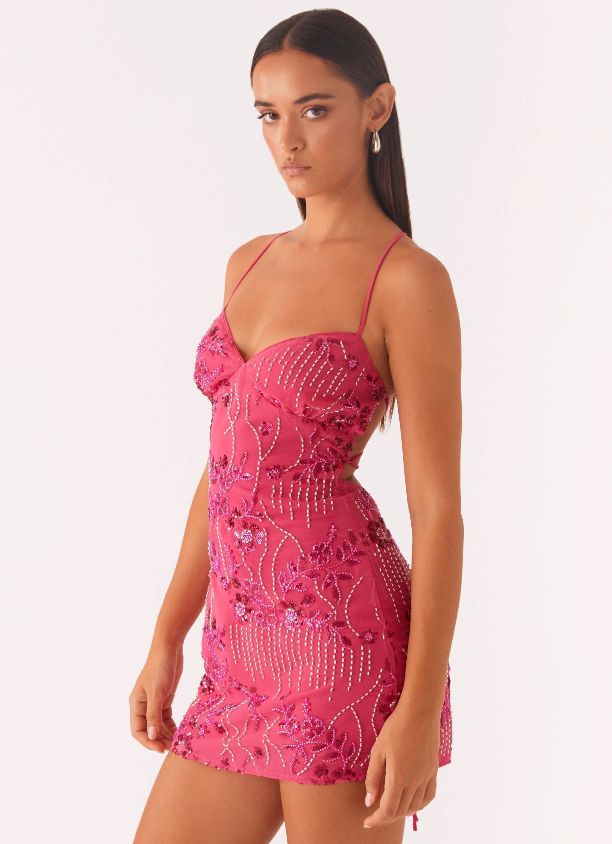 Penelope | Floral Mini Wedding Guest Dresses With Straps