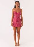 Penelope | Floral Mini Wedding Guest Dresses With Straps