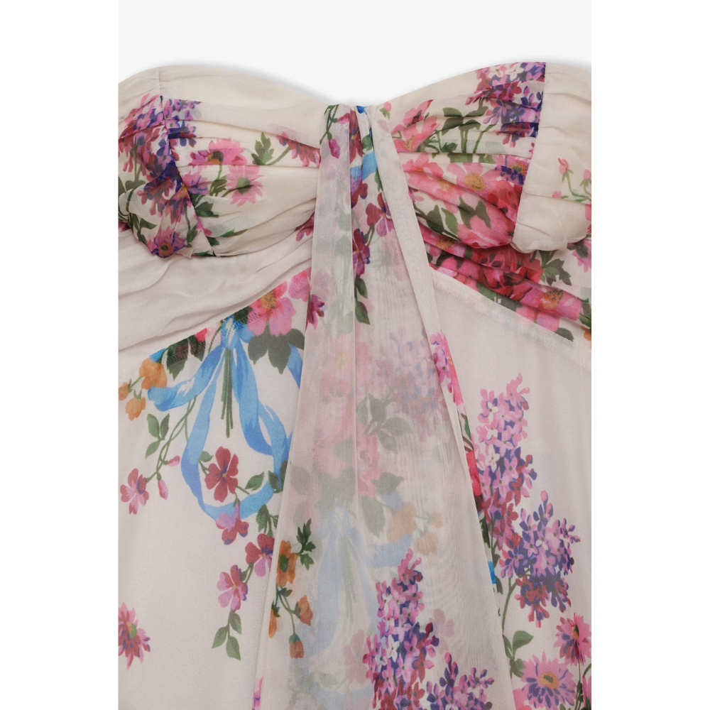 Delia | Floral Strapless Mini Winter Wedding Guest Dresses