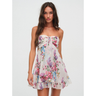Delia | Floral Strapless Mini Winter Wedding Guest Dresses