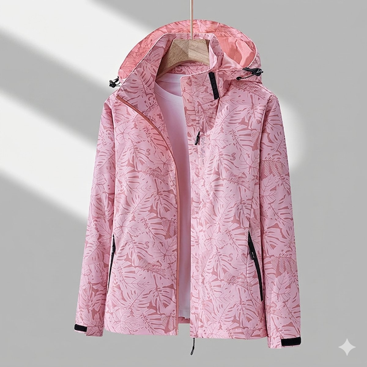 Capucine | Winter Rain Puffer Coat Jacket With Hood — Pink