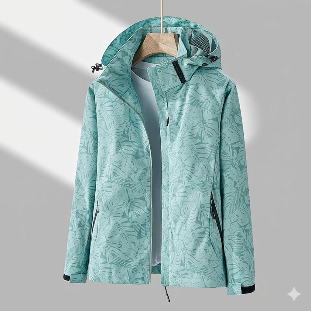 Capucine | Winter Rain Puffer Coat Jacket With Hood — Green