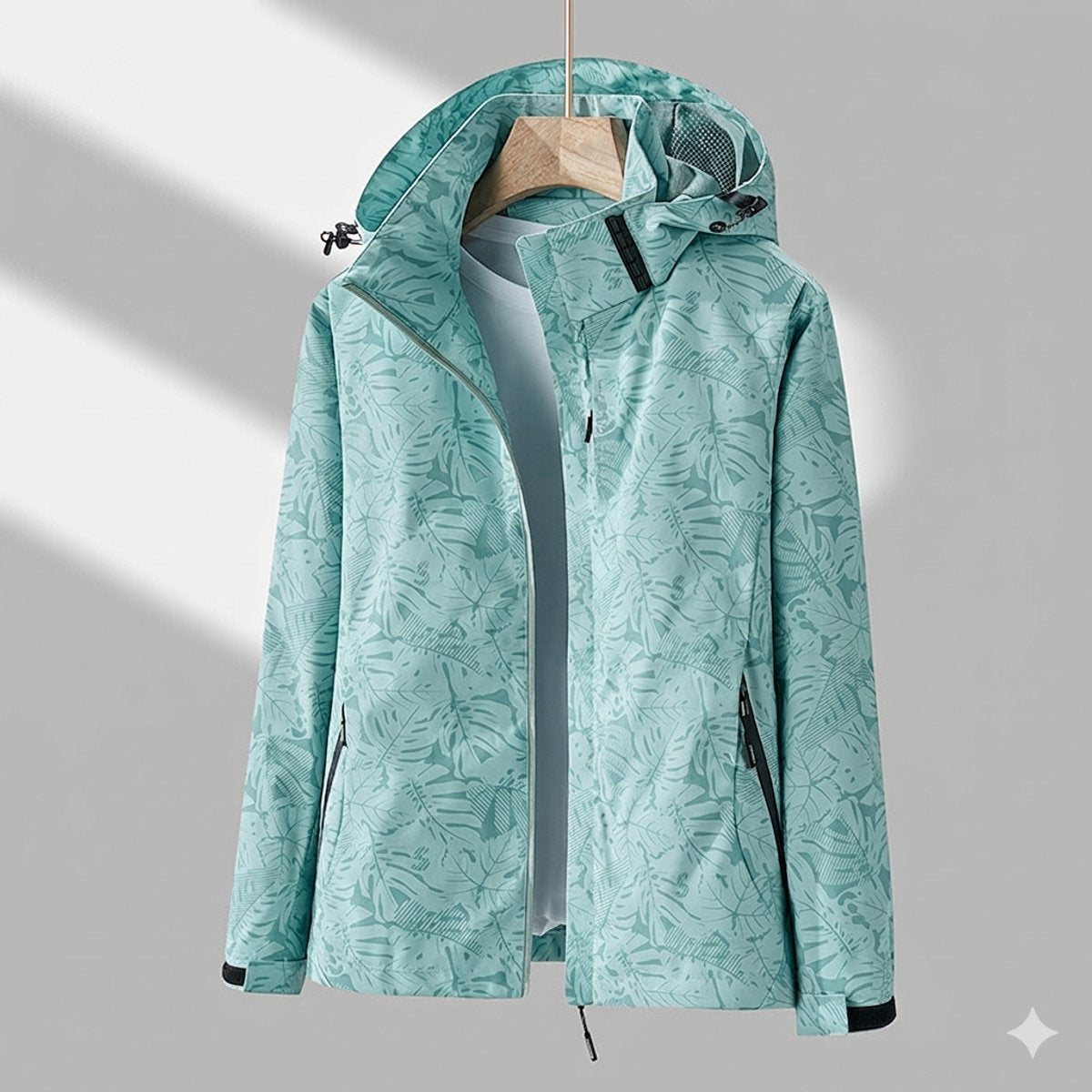 Capucine | Winter Rain Puffer Coat Jacket With Hood — Green