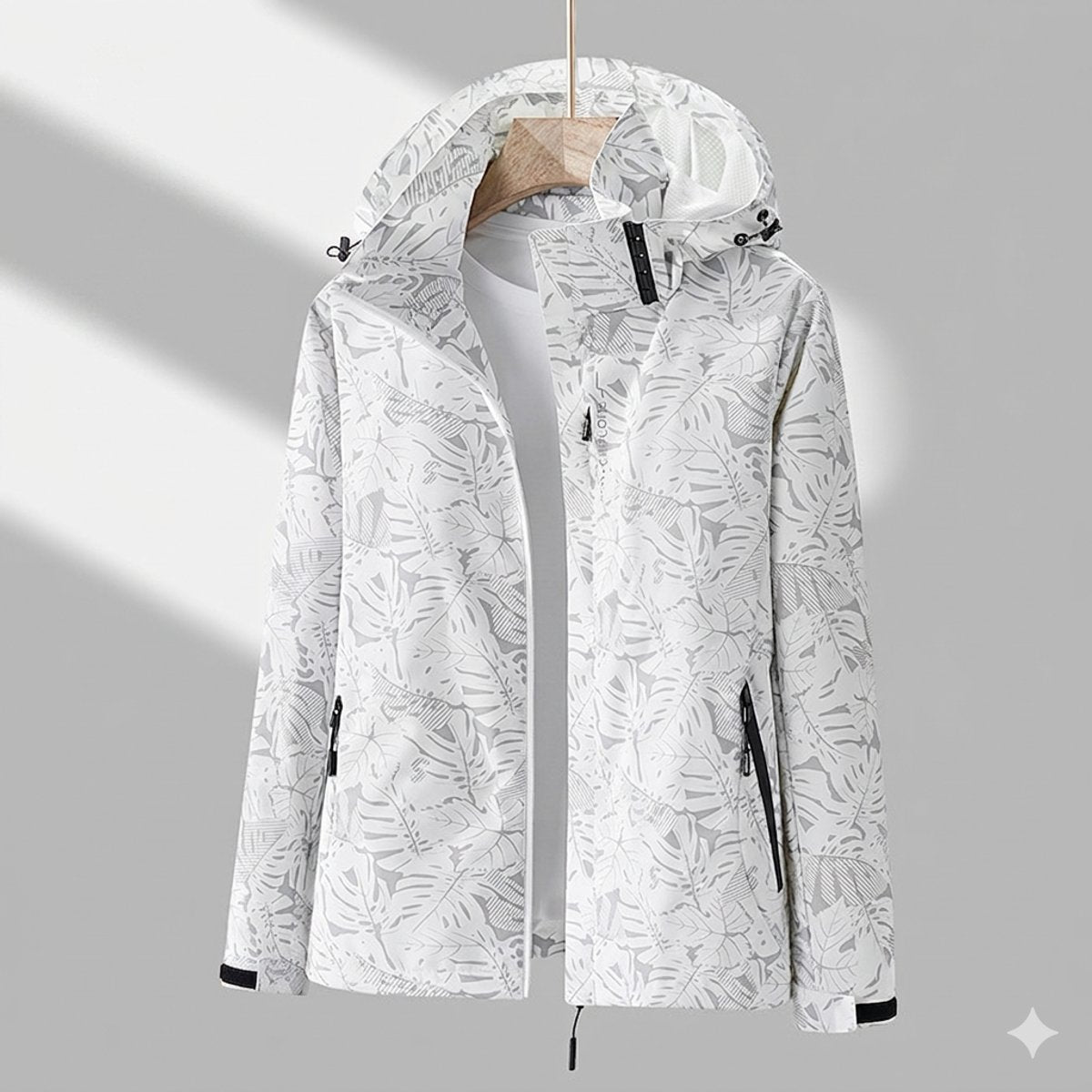 Capucine | Winter Rain Puffer Coat Jacket With Hood — Gray